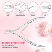 Aokitec Cuticle Trimmer with Cuticle Pusher - 5PCS Stainless Steel Manicure Pedicure Tools Kit