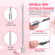 Aokitec Cuticle Trimmer with Cuticle Pusher - 5PCS Stainless Steel Manicure Pedicure Tools Kit