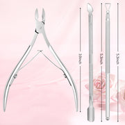 Aokitec Cuticle Trimmer with Cuticle Pusher - 5PCS Stainless Steel Manicure Pedicure Tools Kit