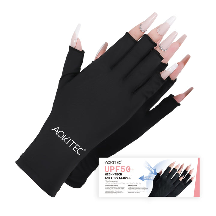 Aokitec UV Gloves for Nails - UPF50+ UV Protection Gloves