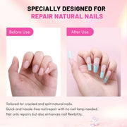 Aokitec Nail Repair Kit - 28g Clear Build Powder + 15ml Repair Glue for Broken Cracked Split Weak Nails