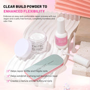 Aokitec Nail Repair Kit - 28g Clear Build Powder + 15ml Repair Glue for Broken Cracked Split Weak Nails