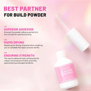 Aokitec Nail Repair Kit - 28g Clear Build Powder + 15ml Repair Glue for Broken Cracked Split Weak Nails