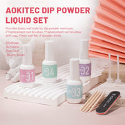 Dip Powder Liquid Set - 12 Pcs Dip Base/Top Coat, Activator, Brush Saver