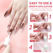 Dip Powder Liquid Set - 12 Pcs Dip Base/Top Coat, Activator, Brush Saver
