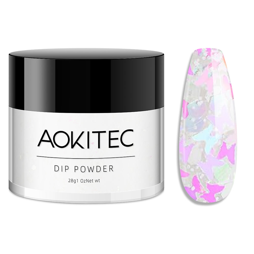 Aokitec Dip Powder Dancing Elves - Y2K Glitter Pink Color 1 Oz