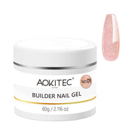 Aokitec Shimmer Pink 7-in-1 Builder Nail Gel 60g Nail Strengthener & Extension Gel