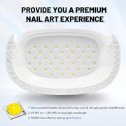Aokitec UV LED Nail Lamp, 78W Fast Cure Nail Dryer with Smart Timer for Home DIY Salon Use
