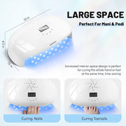 Aokitec UV LED Nail Lamp, 78W Fast Cure Nail Dryer with Smart Timer for Home DIY Salon Use