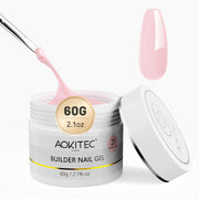 Aokitec Peach Pink 7-in-1 Builder Nail Gel 60g Nail Strengthener & Extension Gel