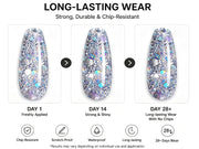Aokitec Diamond Silver Poly Nail Gel 60ml Quick-Build Extension Gel for Salon & DIY Nails