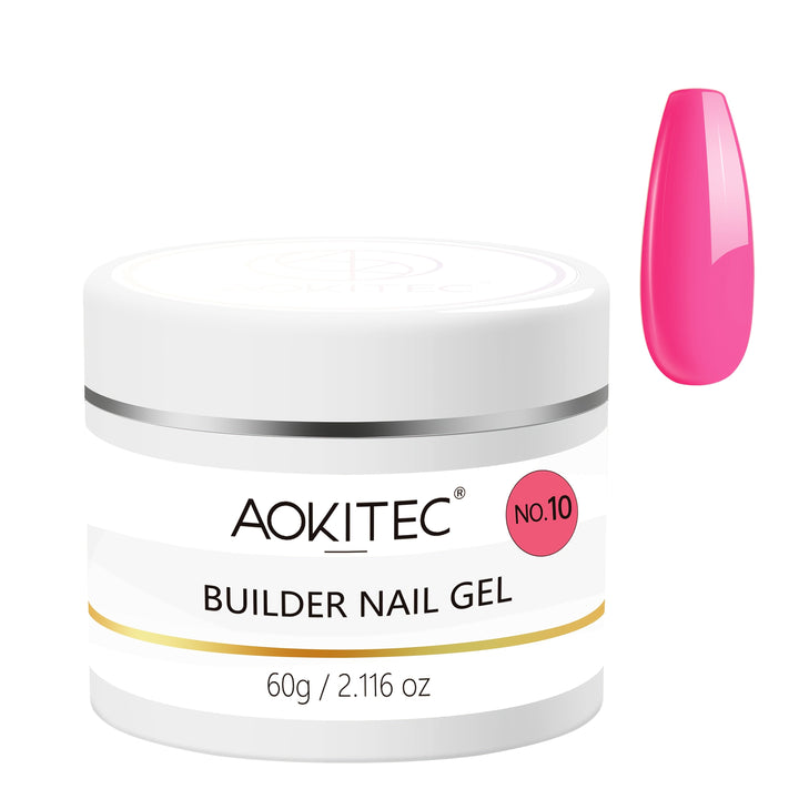 Aokitec Hot Pink 7-in-1 Builder Nail Gel 60g Nail Extension & Strengthener Gel for Home DIY Salon Use