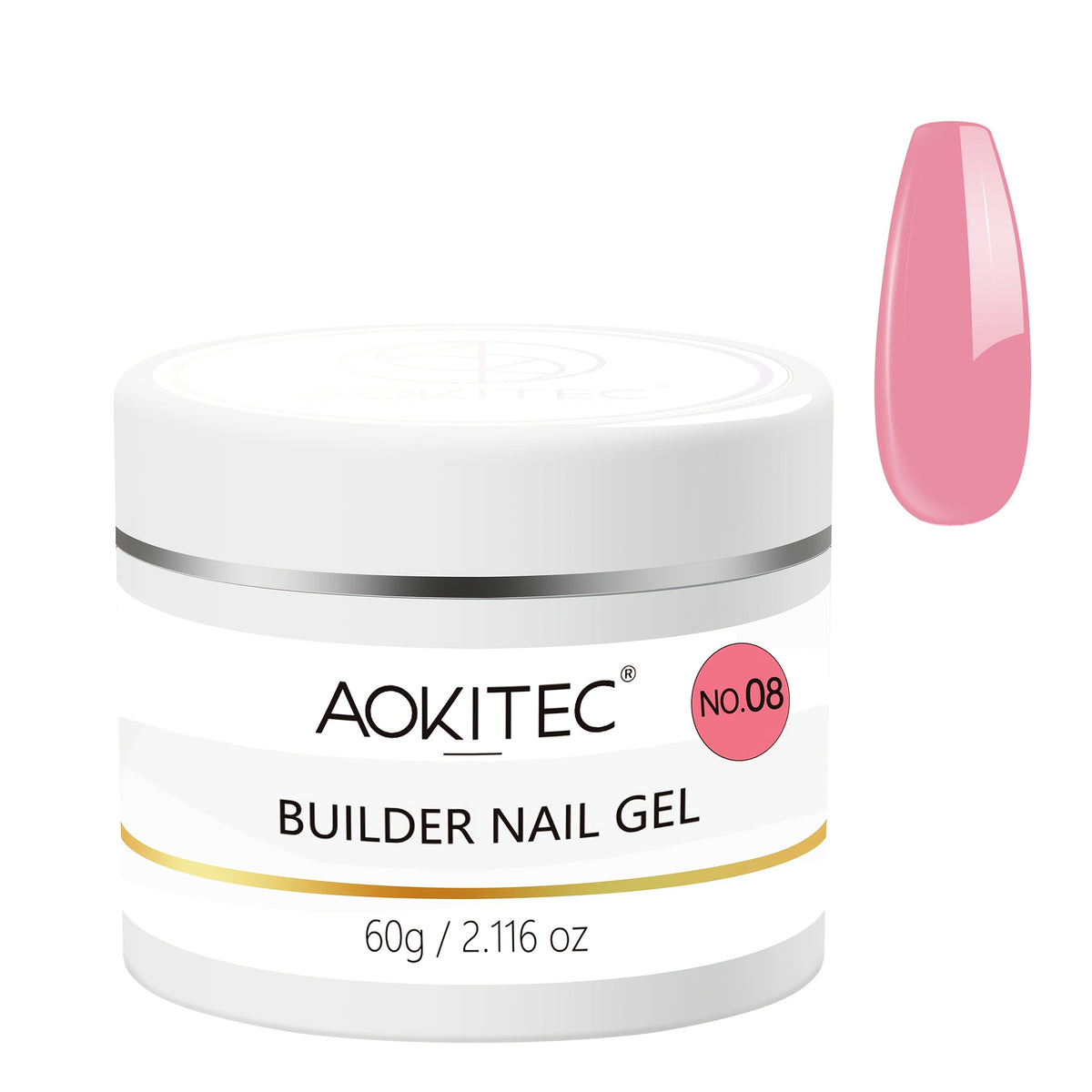 Aokitec Baby Pink 7-in-1 Builder Nail Gel 60g Nail Extension & Strengthener Gel for Home DIY Salon Use