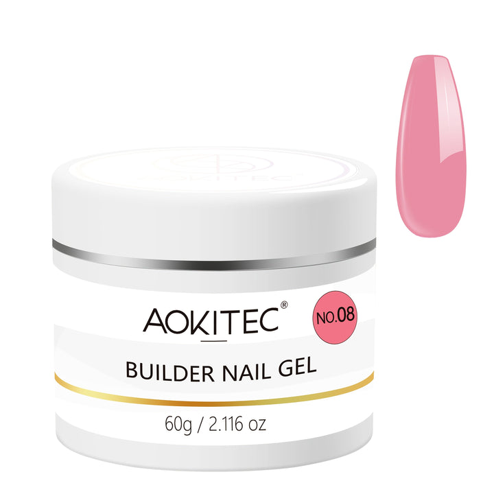 Aokitec Baby Pink 7-in-1 Builder Nail Gel 60g Nail Extension & Strengthener Gel for Home DIY Salon Use