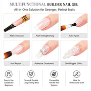Aokitec Ice White Glitter 7-in-1 Builder Nail Gel All-In-One Nail Extension & Strengthener 60g