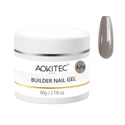 Aokitec 60g Cool Grey Glitter 7-in-1 Builder Nail Gel All-In-One Nail Extension & Strengthener