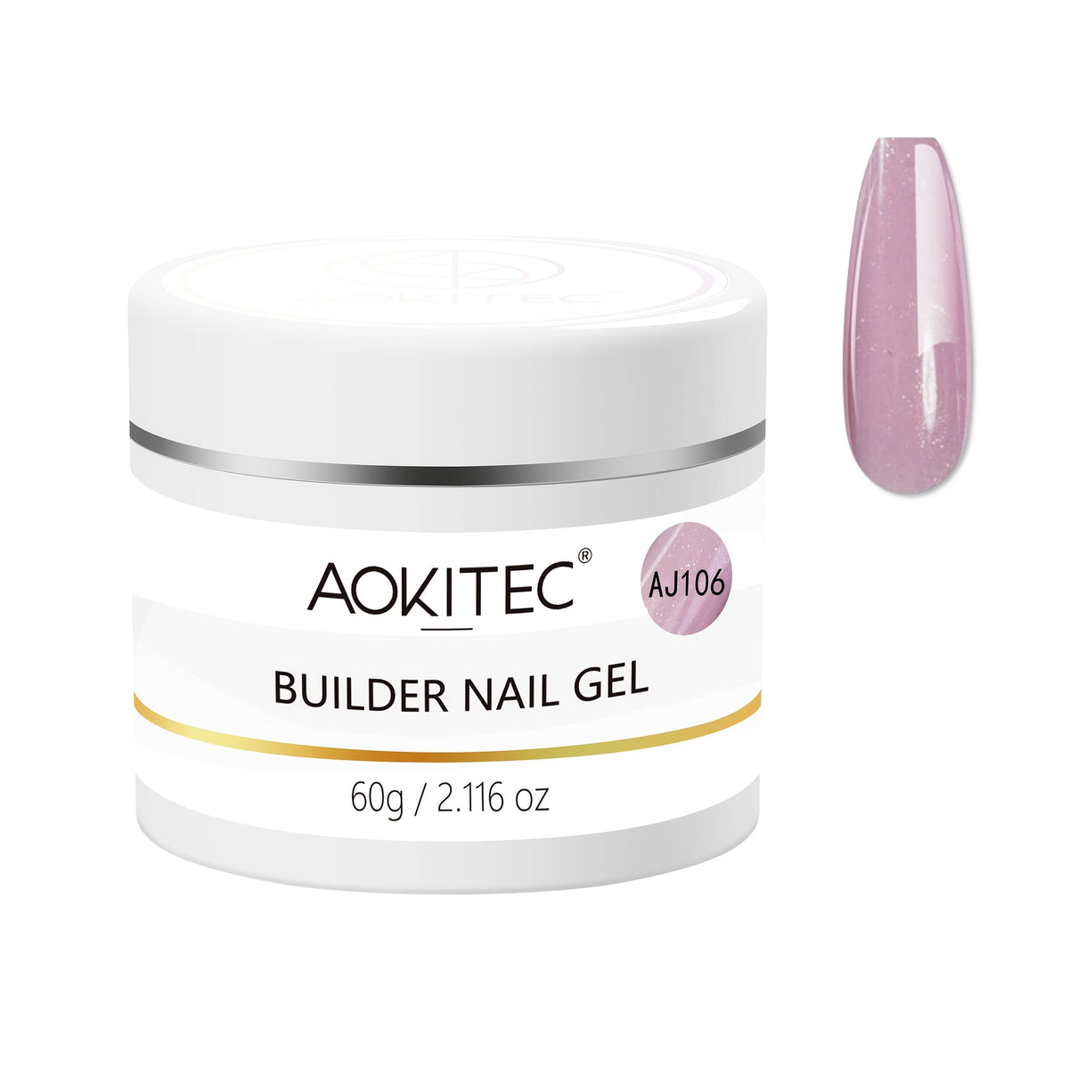 Aokitec 60g Dusty Lavender 7-in-1 Builder Nail Gel All-In-One Nail Extension & Strengthener