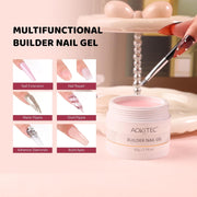Aokitec 60g Pink Builder Nail Gel, Nail Extension Repair Strengthener 7-in-1 Hard Gel