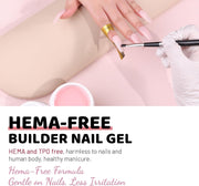 Aokitec 60g Pink Builder Nail Gel, Nail Extension Repair Strengthener 7-in-1 Hard Gel