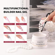 Aokitec 60g Clear Builder Nail Gel, Nail Extension Repair Strengthener 7-in-1 Hard Gel
