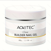 Aokitec 60g Clear Builder Nail Gel, Nail Extension Repair Strengthener 7-in-1 Hard Gel