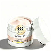 Aokitec 60g Nude Builder Nail Gel, Nail Extension Repair Strengthener 7-in-1 Hard Gel