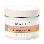 Aokitec 60g Nude Builder Nail Gel, Nail Extension Repair Strengthener 7-in-1 Hard Gel