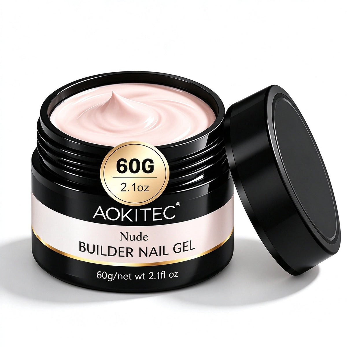 Aokitec 60g Nude 7-in-1 Builder Nail Gel, Hard Gel for Nail Extension Repair & Strengthening