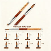 Aokitec Kolinsky Acrylic Nail Brush, Professional Nail Art Brush for Acrylic Powder Application, Size #8-#22