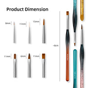 Reflective Gradient Nail Art Brush Set, Nail Drawing Liner Painting Brushes for Gel Polish Manicure