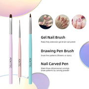 Aokitec 6PCS Candy Color Nail Art Brushes Set, Multi-Shape Nail Design Painting Tools