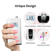 Aokitec 30000 RPM Portable Electric Nail Drill Kit - Rechargeable, Low Noise Efile for Acrylic Nails, Gel Nails, and Pedicure
