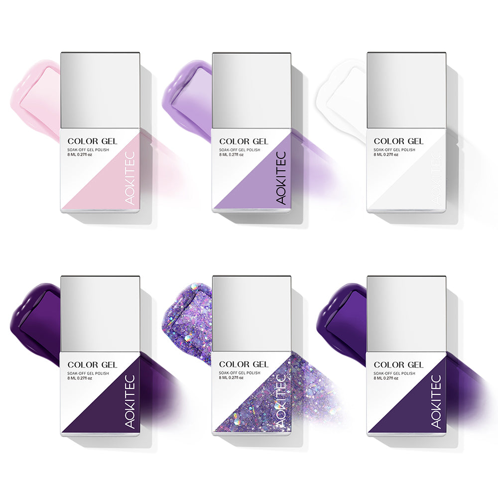 VIOLET CUBE-GEL POLISH SET 6x8ML