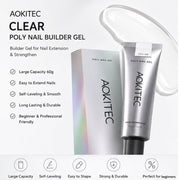 Clear Poly Nail Gel 60g/2OZ Builder Gel for Nail Extension & Strengthen