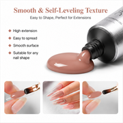 Nude Poly Nail Gel 60g/2OZ Builder Gel for Nail Extension & Strengthen