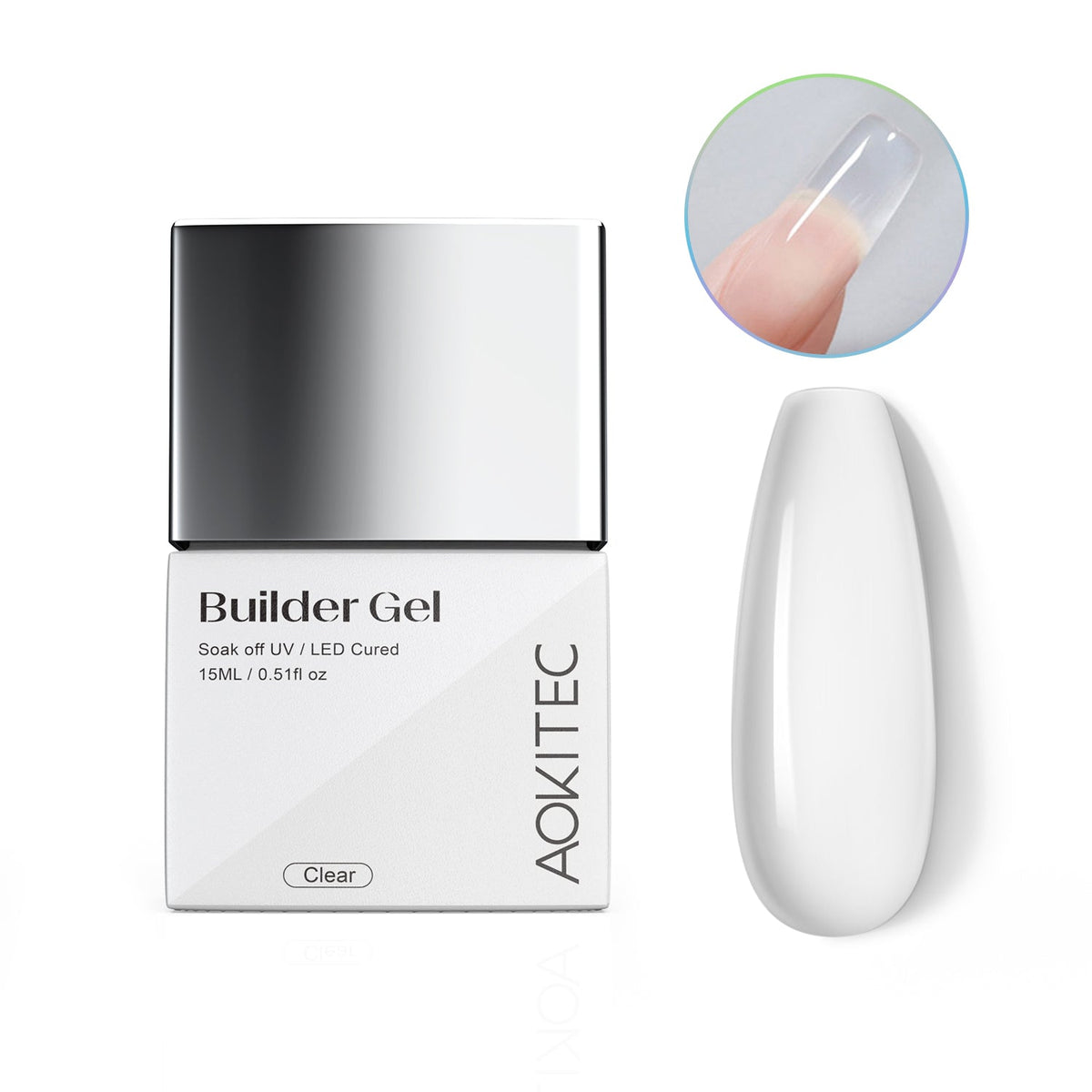 Aokitec Builder Nail Gel for Strengthen & Extension Soak Off UV LED Nail Gel