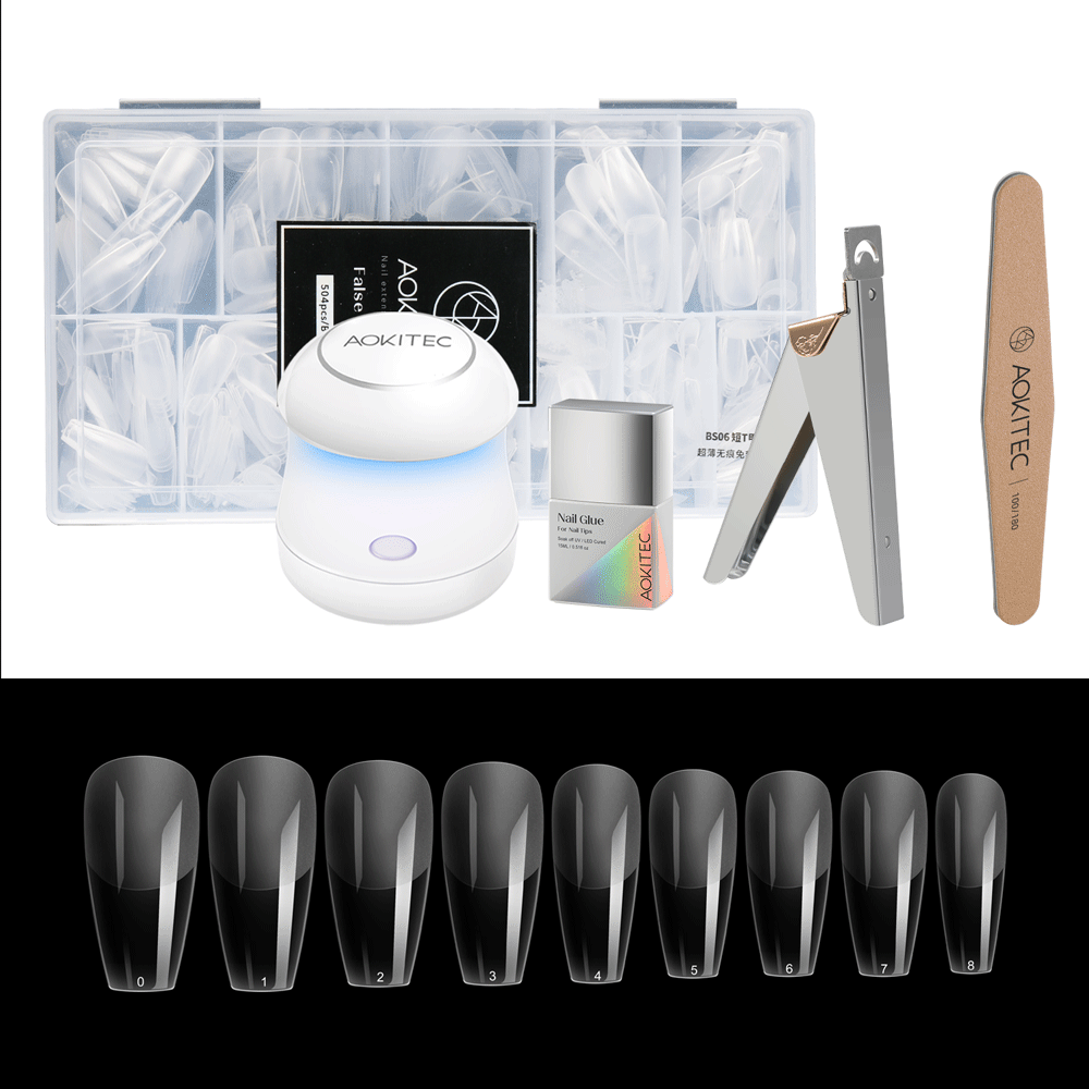 BALLRAIN NAIL TIP KIT WITH MANICURE TOOLS
