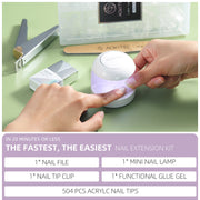 ALMOND NAIL TIP KIT WITH MANICURE TOOLS