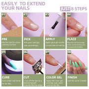 ALMOND NAIL TIP KIT WITH MANICURE TOOLS