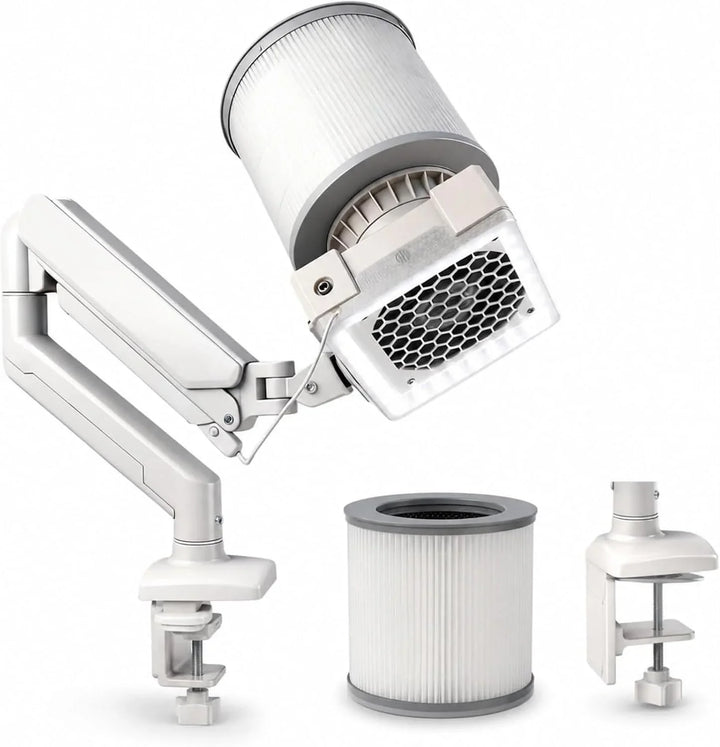 Aspirador Profesional De Polvo para Uñas con Luz LED, Extractor De 60 W De Alta Resistencia, Abrazadera Universal para Mesa, Potente Succión Y Filtro Reutilizable para Salón
