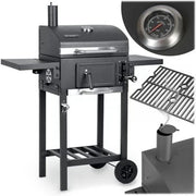 GRILL WĘGLOWY BBQ - ŻELIWNY RUSZT XXL 57 x 43 cm DUŻY ZAMYKANA POKRYWA