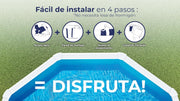 Piscina de Acero Elevada,Redonda con Aspecto Acero Blanco. Piscinas Desmontables para Jardín 350 x 120 cm - Piscina Gre KIT350ECO Fidji.