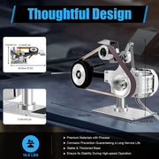 Lijadora de banda con 2 bandas, abrasivas 550W lijadora, eléctrica para madera velocidad ajustable mini lijadoras de banda para metal con transportador