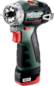 metabo PowerMaxx BS BL Q 601749500 - Taladro atornillador inalámbrico Li-ION 12V 2Ah + 2 pilas