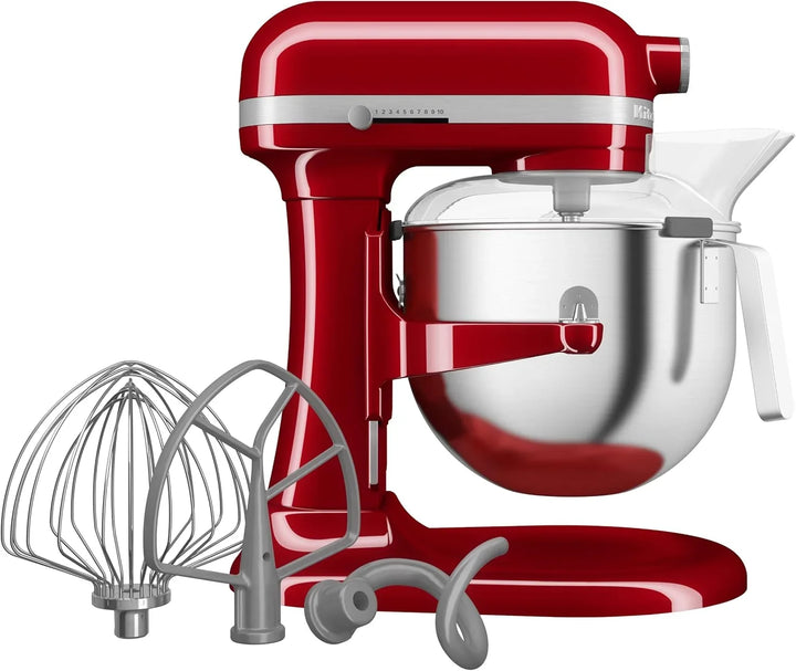 KitchenAid Batidora Amasadora Heavy Duty 6.6L, Engranajes Todo Metal, 11 Velocidades, Arranque Suave, Corte por Sobrecalentamiento, Bol 3 Puntos, Rojo Empire