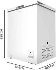 Cecotec Congelador Horizontal Bolero CoolMarket Chest 142 White E, Capacidad 142 L, Modo Inverter Plus, Dual Fuction, Fast Freezing, Cesta Interior, Control Electrónico, Clase E