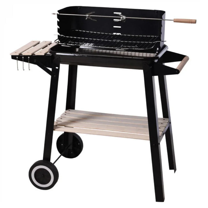 Barbacoa Carro Rectangular Negra 83x45,5x86,5 cm