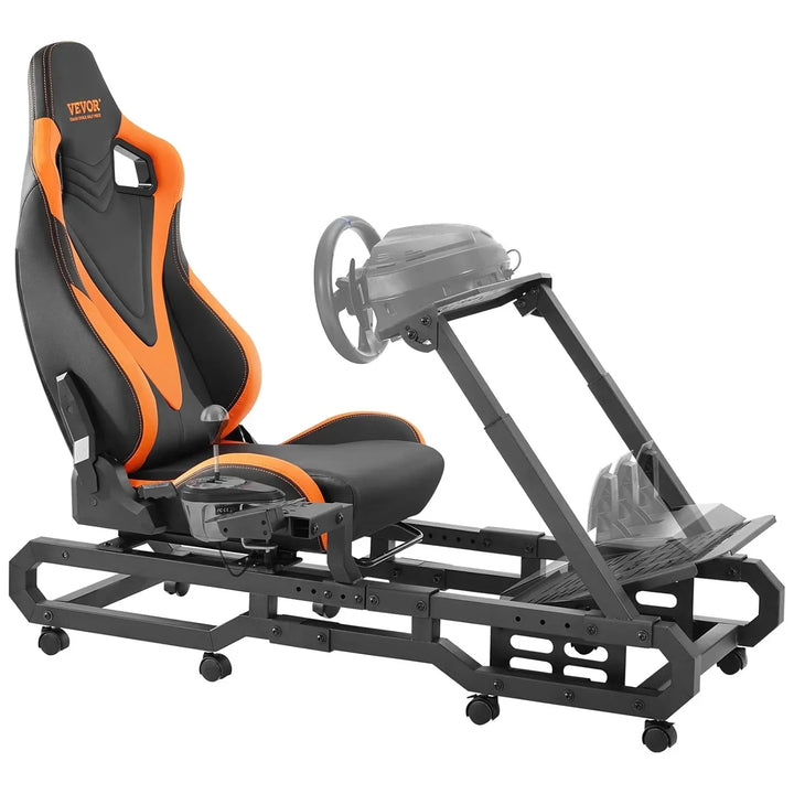 Soporte para Volante de Carreras VEVOR con Ruedas para Logitech G923/G920/G29, Cabina de simulador de conducción de Acero Resistente, Thrustmaster T248P, Soporte para Volante y Pedal Ajustables