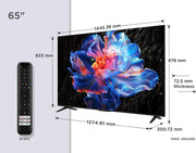TCL 65V6C Televisor 65 Pulgadas 4K Smart TV LED, HDR, Google TV, Dolby Audio, Alexa y Google Assistant, Chromecast Built-in, Motion Clarity