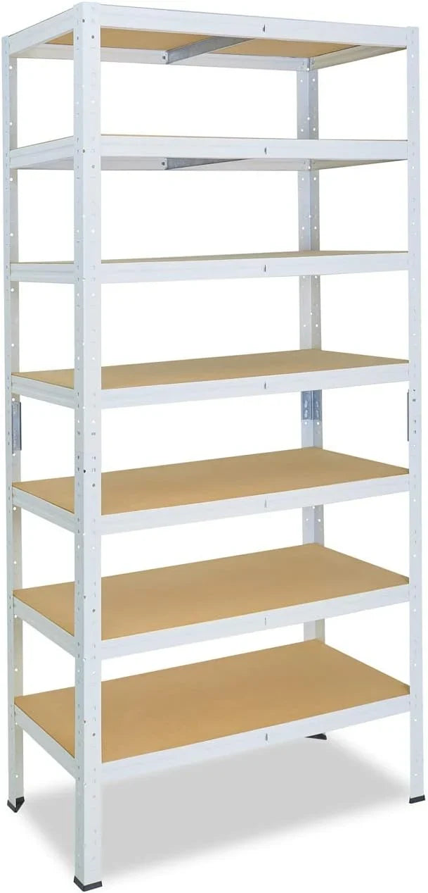 shelfplaza Home 200x70x30cm Estantería Pesada Blanca: 7x125kg